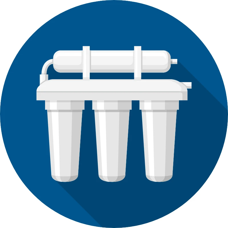 an illustration of a three process water treatment device