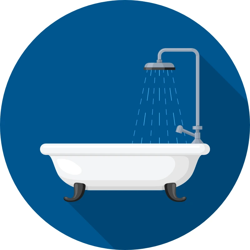 an illustration of a shower/tub combo